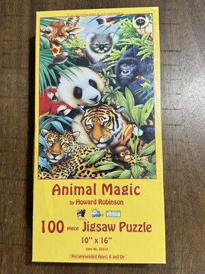 New Sealed! Animal Magic by Howard Robinson 100 Piece Jigsaw Puzzle Panda Tiger