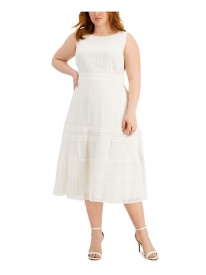 

Женское платье миди без рукавов цвета слоновой кости на подкладке TAYLOR, официальное платье + расклешенное платье размера плюс, Цвет слоновой кости