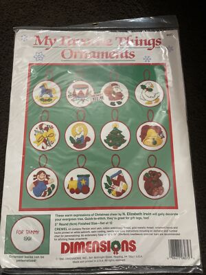 New Vintage Dimensions Cross Stitch Kit My Favorite Things Ornaments