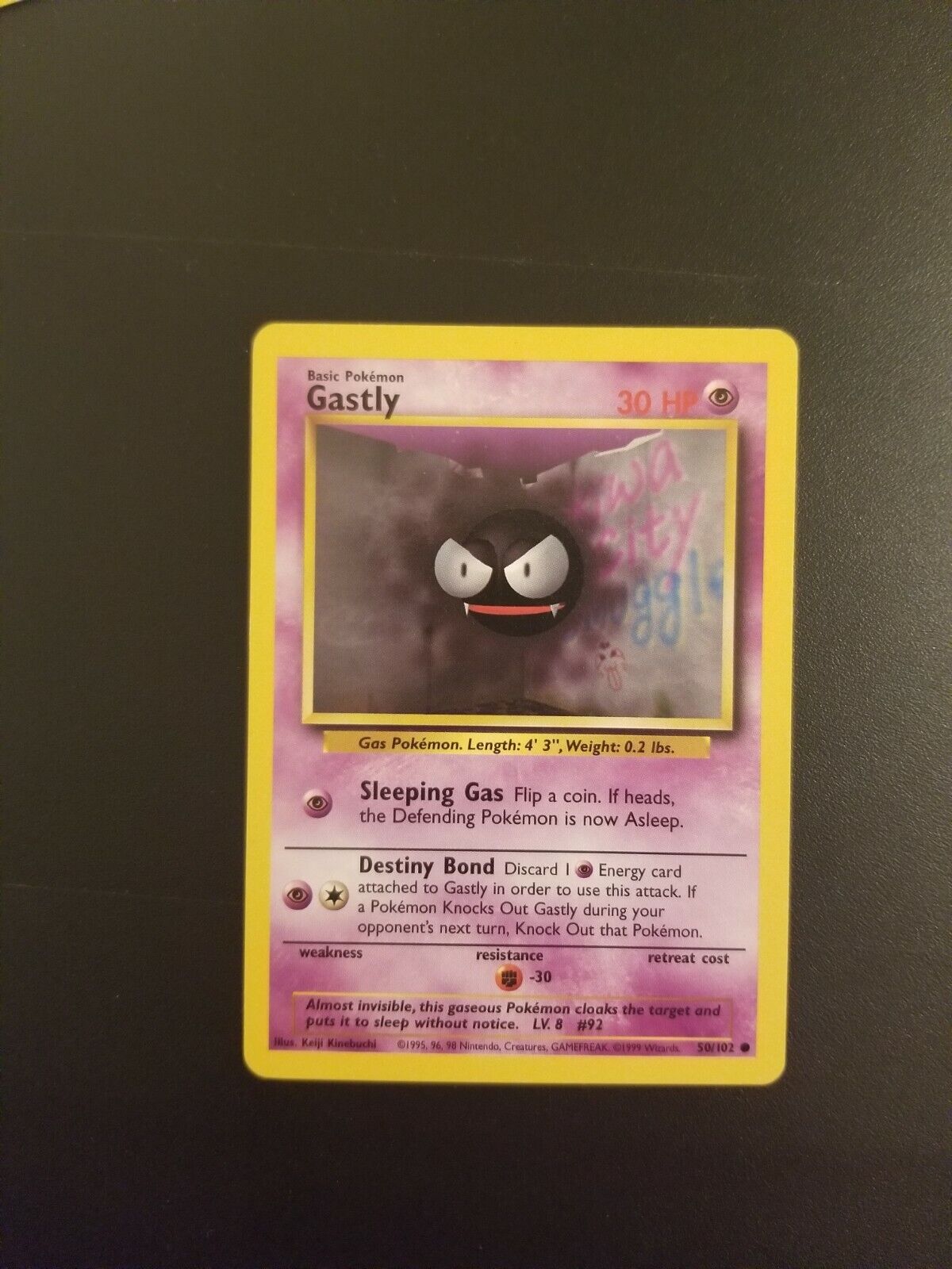 Card:50/102 Gastly:Pokemon - 1999 Base Set - Unlimited & Shadowless Vintage WoTC - Choose Your Card