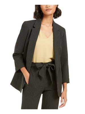 

Женский черный пиджак в тонкую полоску BAR III для работы, 10753116