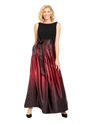 

Женское темно-бордовое атласное длинное вечернее платье без рукавов SLNY с бантом, Maroon