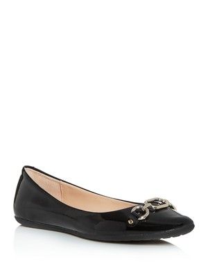 

KATE SPADE NEW YORK Женские черные кожаные балетки без шнуровки Pauly с цепочкой 5 м, Черный, S1410003
