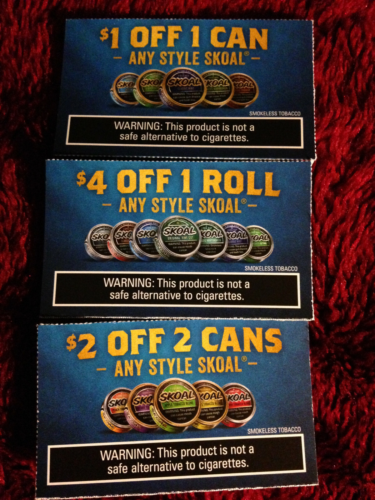 LOT of Cigarette/Tobacco Coupons: Winston, Kool & Skoal Total Value: $28.00