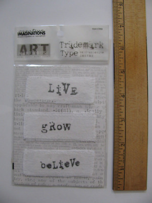 Creative Imaginations LIVE GROW BELIEVE Trademark Type Canvas NOS