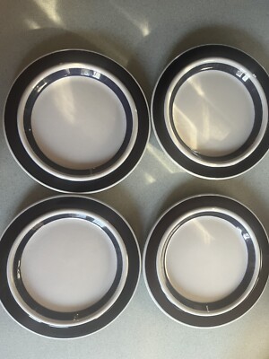 Arabia of Finland Anemone Blue Salad Plates 7 7/8'' 4 Plates Included