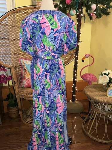Pre-owned Lilly Pulitzer Sailynn Maxi Set Beleaf In Yourself $258 Size Xl In Multicolor