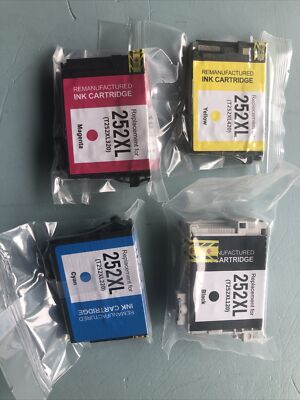 Epson compatible T252XL Black, Cyan, Magenta, Yellow remanufactured Generic 4 pk
