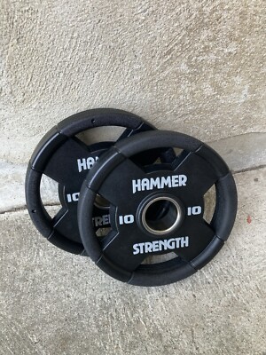 Hammer Strength 10lb Urethane Olympic Grip Weight Plate Set (qty 2) 20lbs Total