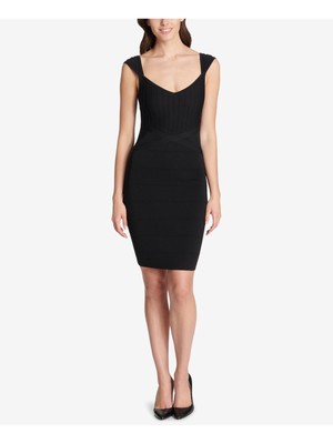 

Женское черное коктейльное облегающее платье длиной выше колена GUESS, Черный