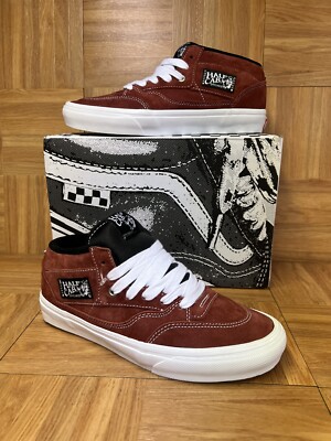 RARE  Sz 9 - VANS Half Cab Skateboarding Shoes Brick Burgundy Red Pig Suede PRO