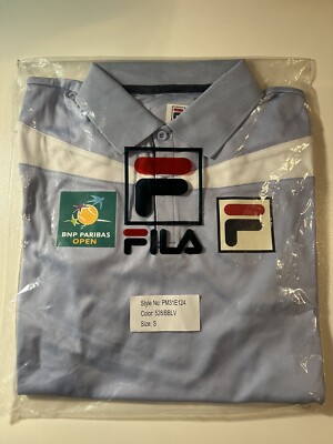 NEW FILA BNP PARIBAS OPEN Polo Shirt  Color 528/BBLV Style# PM31E124 Size Small