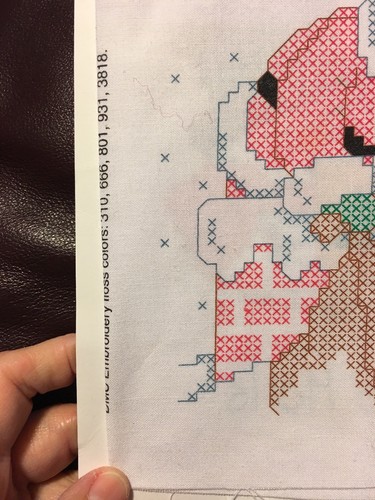 Pair Stamped Cross Stitch Santa Snowman Christmas Samplers Holiday Time