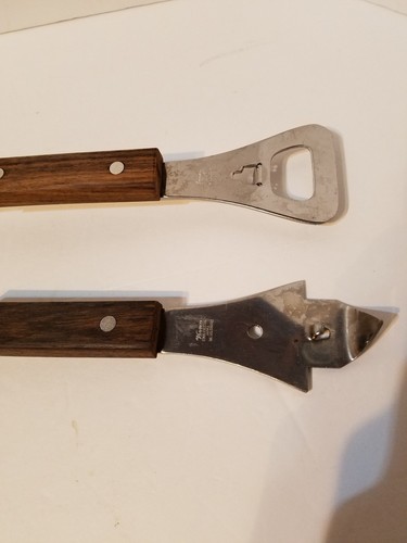 Set of 2 Vernco Spatula & Large Fork Bottle Can Opener Grill Tongs BBQ Vintage