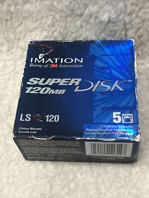 Imation Super Disk 120 MB  Secured Encryption Technology 5 Pack LS 120