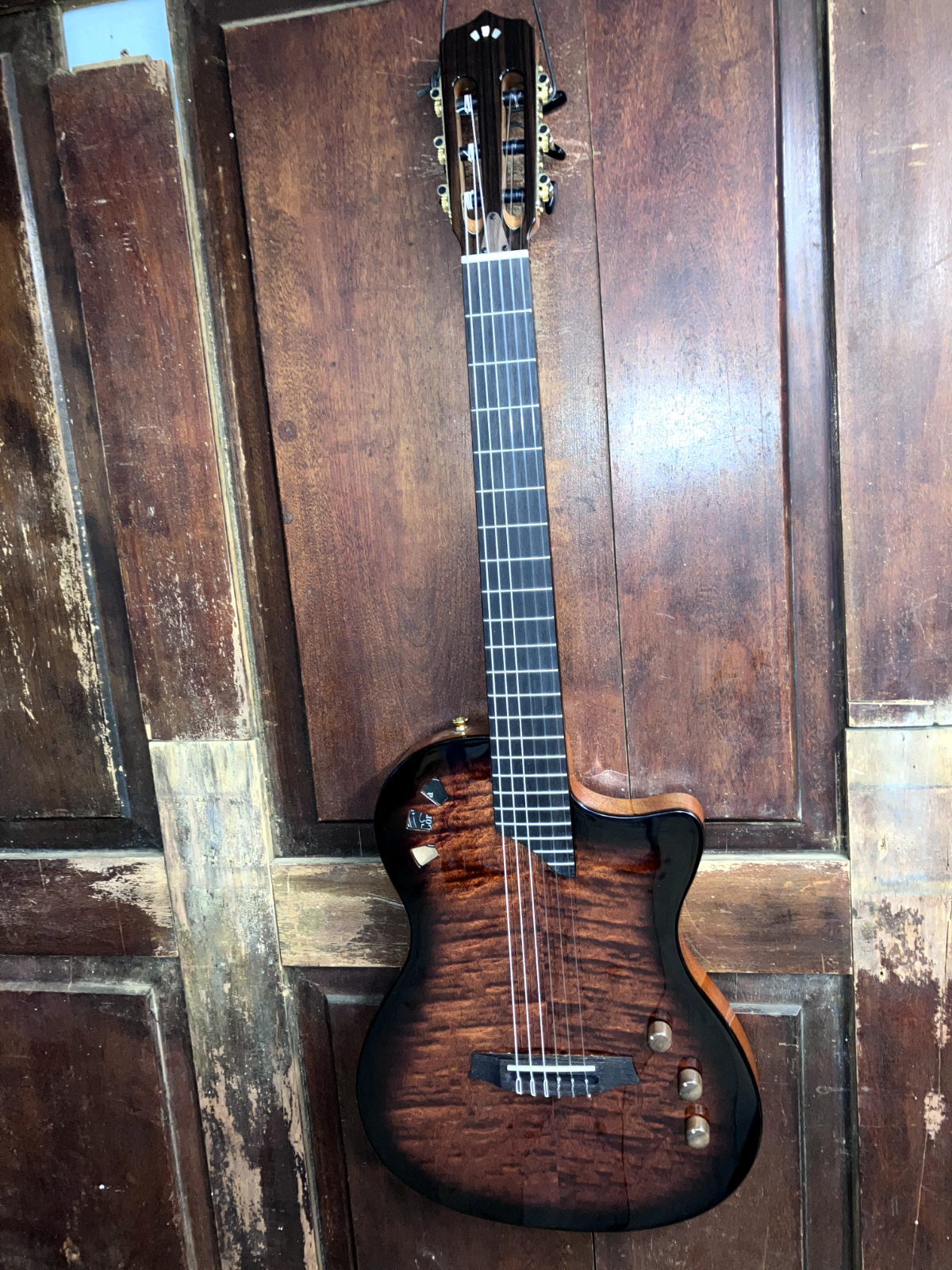 Cordoba Stage Nylon-String Acoustic-Electric Thin Line Guitar Edge Burst