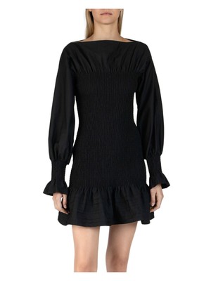 

DEREK LAM 10 CROSBY Черное женское мини-платье с длинными рукавами для вечеринок + расклешенное платье, Черный