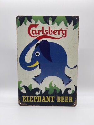 Blechschild Carlsberg Elephant Beer 20x30cm Nostalgie Retro Reklame Vintage Bier