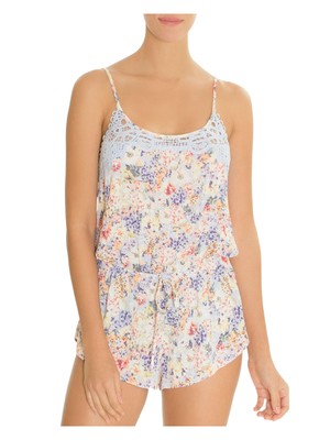 IN BLOOM Женские светло-голубые кружевные шорты-ползунки на бретельках с круглым вырезом S\P