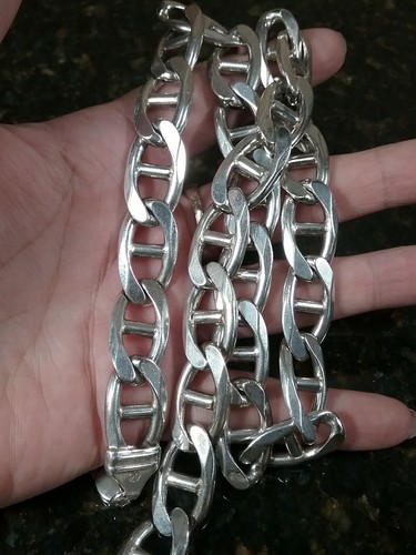 Men's Heavy OMEGA Chain 925 Sterling Silver Necklace 22