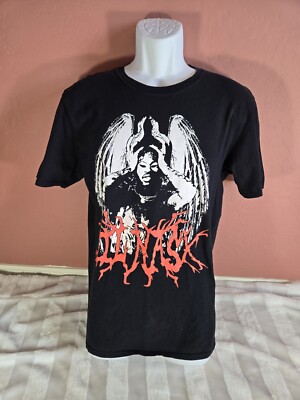 Lil Nas X T-Shirt Black Mens M Graphic Tee Thread Shop Fallen Angel Wings