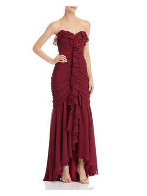 

JILL STUART Женское бордовое длинное вечернее платье Hi-Lo, Burgundy
