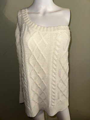 NWOT RD Style Cream One Shoulder Sweater, Size M