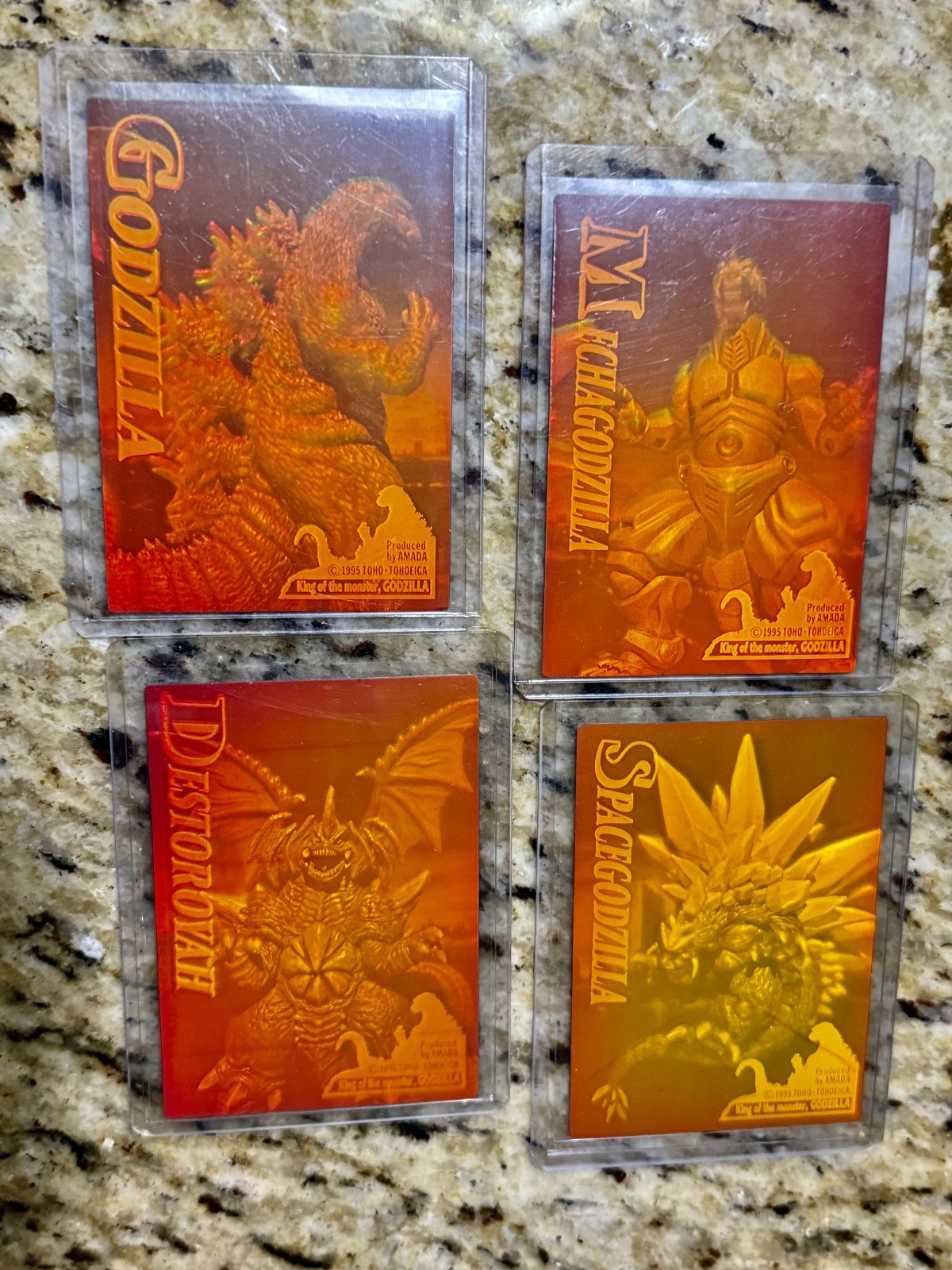 1995 Amada Godzilla King of the Monsters 4 HOLOGRAM card set