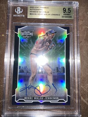 2022 Leaf Vibrance BGS Kerri Walsh Jennings AUTO Volleyball Only 9.5 In  1 World