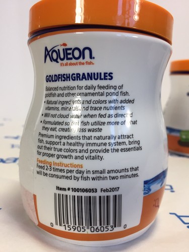 Lot of 3 Aqueon Goldfish Granules 5.8 oz Each