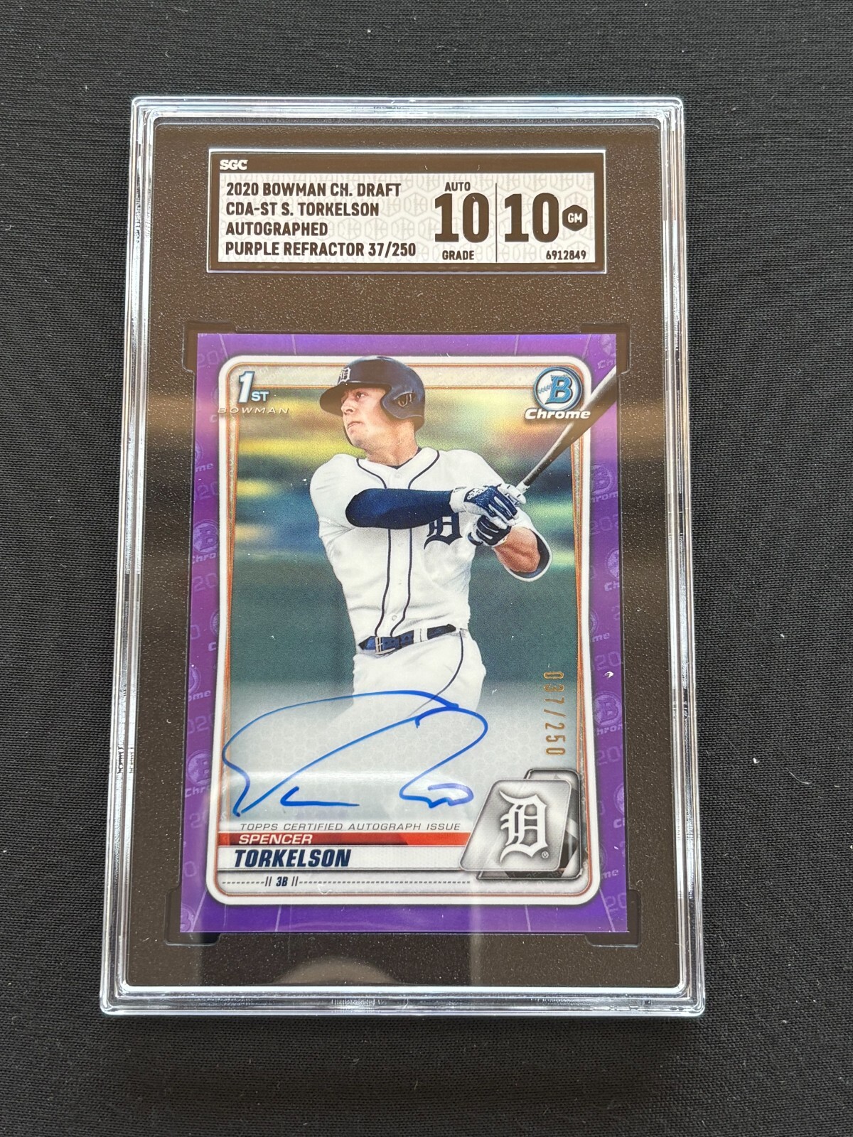 Spencer Torkelson 2020 Bowman Chrome Purple 1st Auto