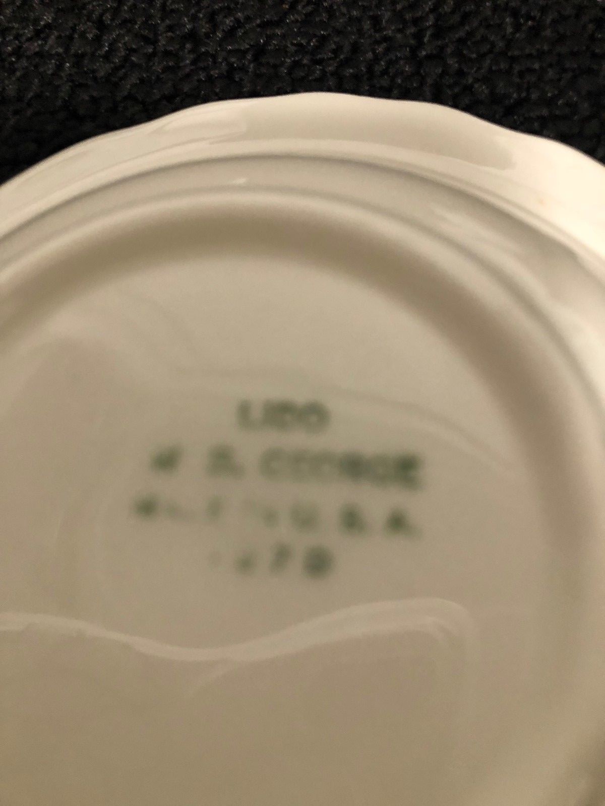 W S George White Lido Peach Blossom Platinum set of 4 dessert bowls pre-owned