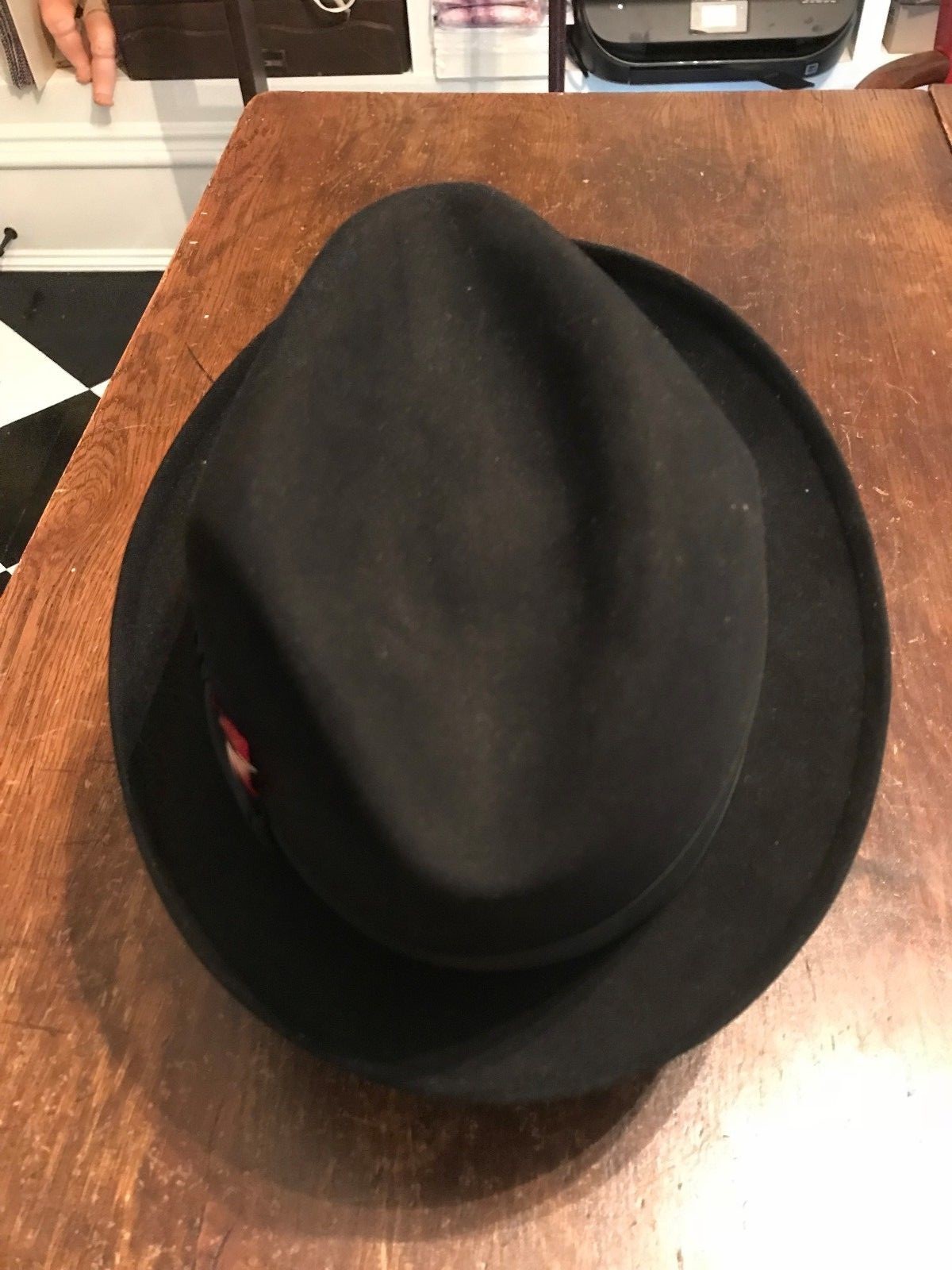 NWT Vtg 1950's Resistol Self-Conforming 737 Black Fedora 5X Kitten Finish 7.1/8