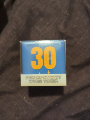 Productivity Cube Timer for Time Mgmt Battery Operated Blue