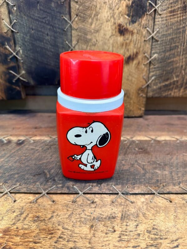 VTG 1958 Peanuts Charlie Brown Snoopy Woodstock 8oz Thermos King Seeley Bottle