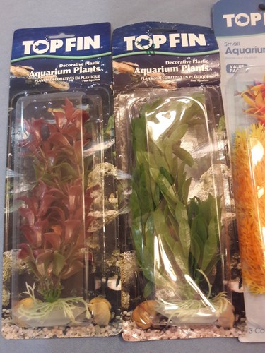 Lot of TOPFIN Aquarium Plastic Plants Greenery Aquarium Decoration Fish Tank New