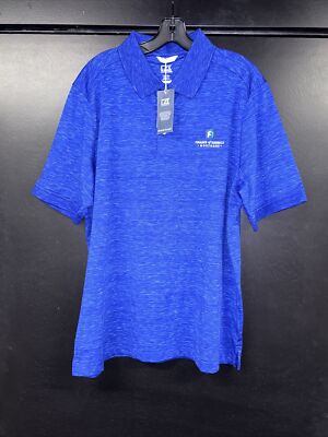 Cutter & Buck Men s L Dry Tec Cotton+ Golf Polo Shirt Blue Brand New!