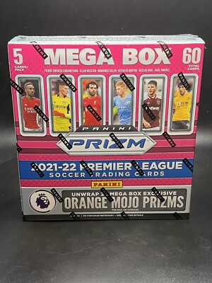 2021-22 PRIZM FANATICS MEGA BOX PREMIER LEAGUE SOCCER ORANGE MOJO PRIZMS