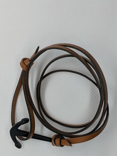 Leather bracelet With Anchor Hook Brown or Blue leather black anchor gift