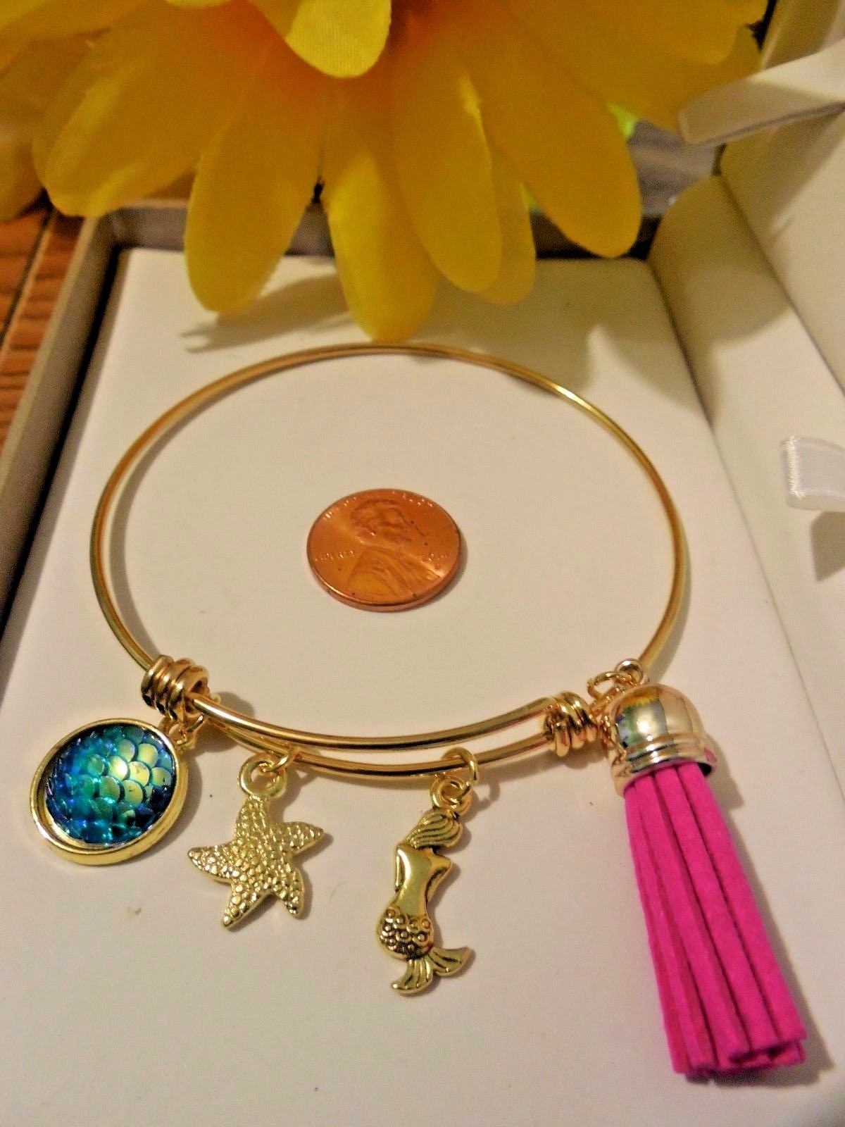 Disney Little Mermaid Women JUNIORS Graphic Tee With Necklace LOT and Bangle New