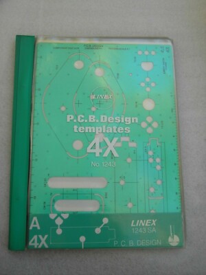 LINEX TEMPLATES P.C.B. DESIGN TEMPLATE 4X 1243 VINTAGE DA COLLEZIONE