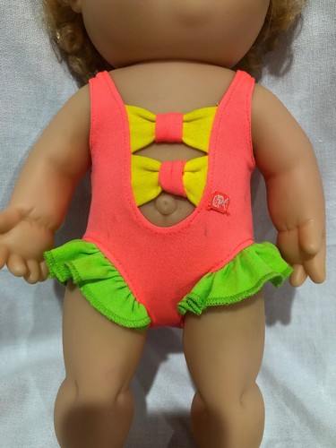 1991 Hasbro Cabbage Patch Splashin Kids Hard Vinyl Body Swim Bath Water Doll +