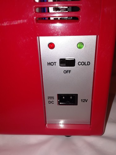 Thermo electric cooler warmer 12 volt holds 6 soda cans red NEW Travel Cool