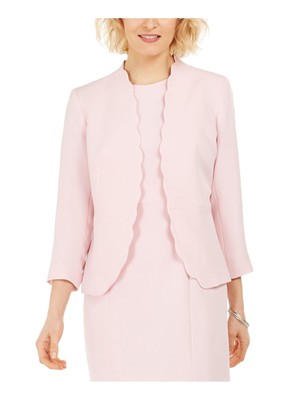 

KASPER Женский розовый пиджак-пиджак на работу с зубчатым краем стрейч и вытачками на подкладке, 51JMTDAN886