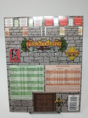 HackMaster 4th Edition Player Character Mat 2004 Kenzer Hacklopedia Role-Playing