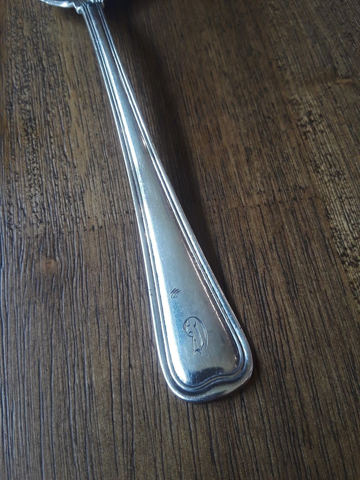 1904 Old French Sterling Tablespoon Heavy Weight Mono B 76 grams