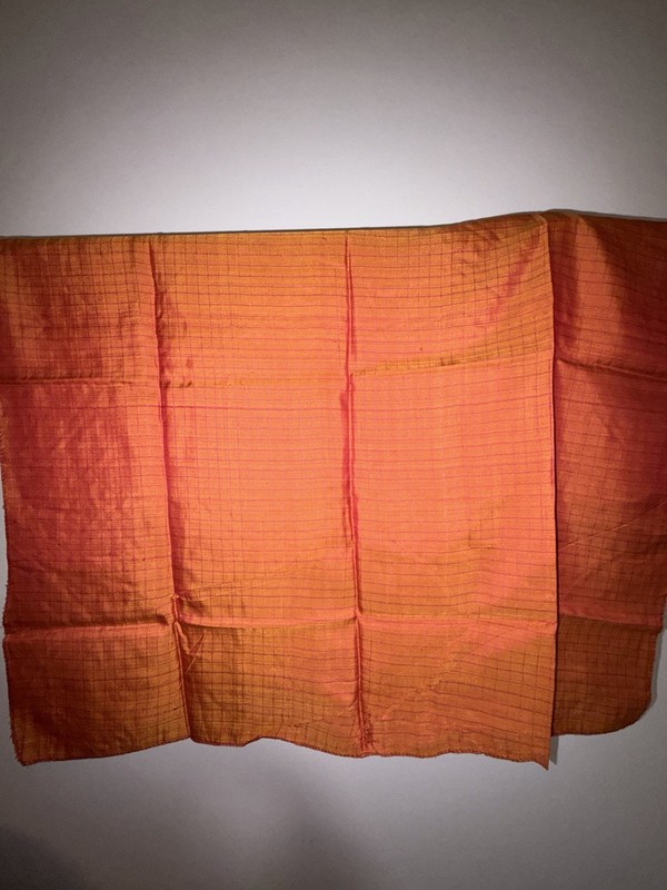 Women’s Orange Dupatta With Pink Accents And Iridescent Sheer Width