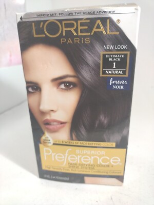 L'Oréal Superior Preference Fade Defying Permanent Hair Color 1 ULTIMATE BLACK