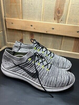 nike free rn flyknit mens sneakers sz 95 us black 284351266123