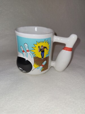 Bowling Pin Coffee Cup Mug  3D Vintage